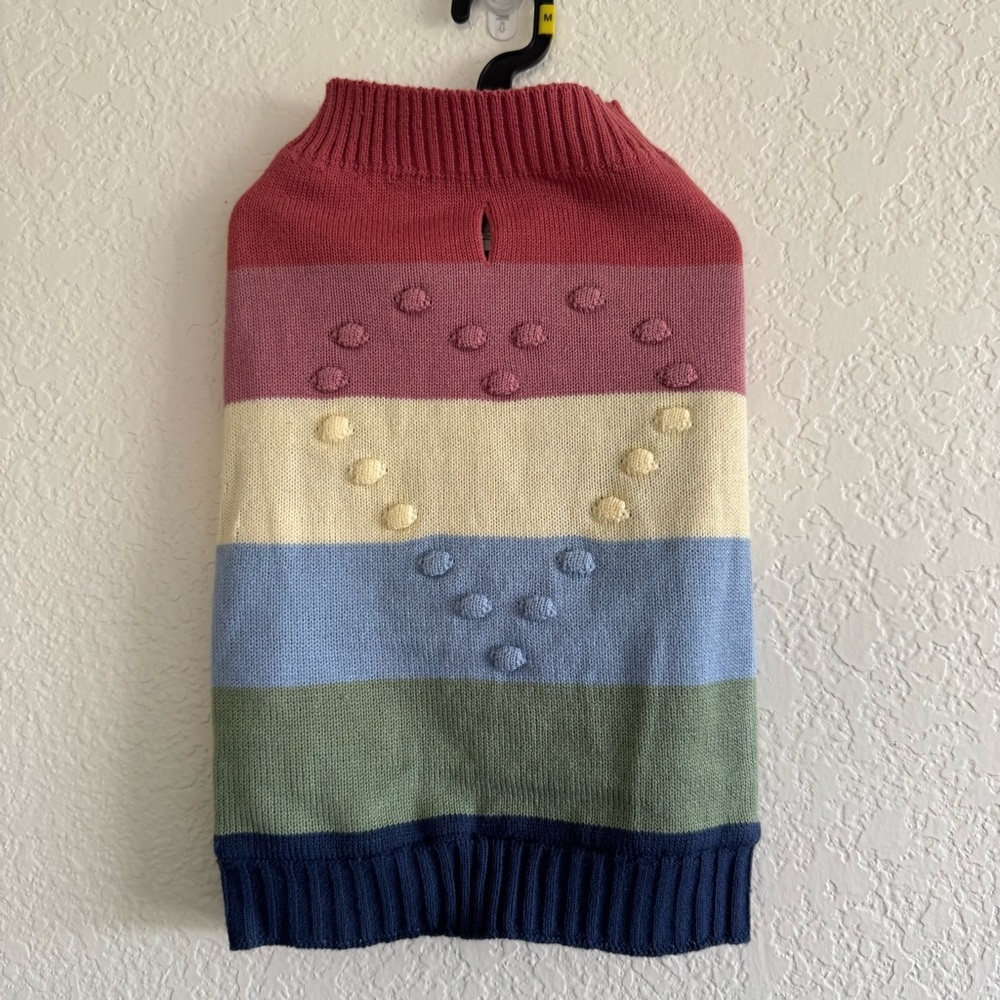 NWT Rachel Zoe Dog Multicolor Striped Turtleneck Sweater Size Medium